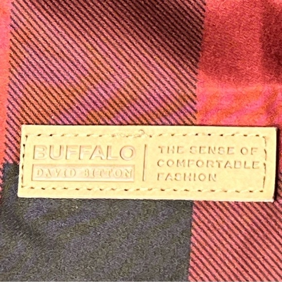 BUFFALO David Bitton Reversible Red Buffalo Plaid Fleece Vest Youth Size L 14/16 - Picture 15 of 16